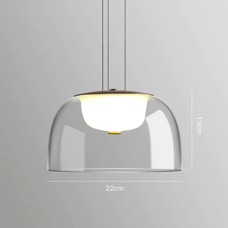 מרנה – מנורה תלויה LED מודרנית מזכוכית